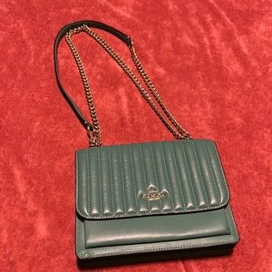 Kelly Green Coach purse with matching wallet